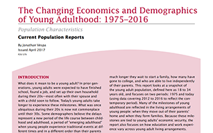 The Changing Economics and Demographics of Young Adulthood: 1975-2016